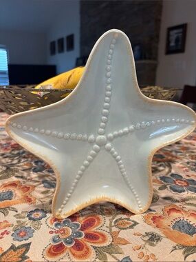 Blue Sky Ceramic Starfish Plates (4) snack plate, trinket dish